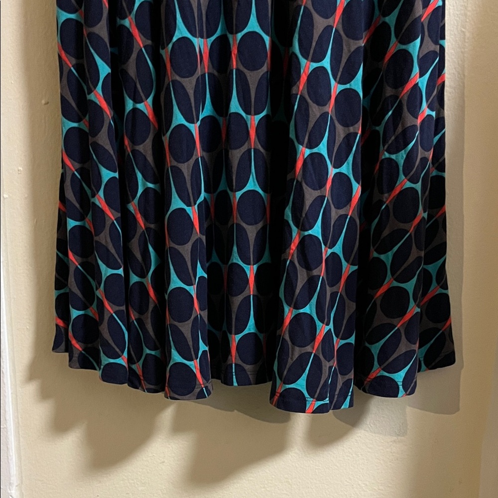 Boden Blue and Red Patterned Long Sleeve Dress - Picture 7 of 7